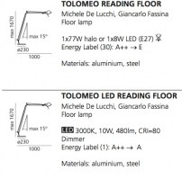 Tolomeo Reading Floor dimensions